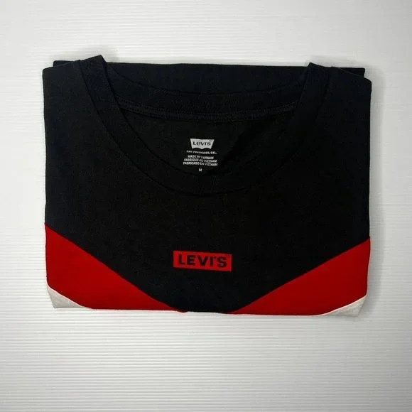 COPY - Levi's T-Shirt Mens Size Medium M V Style Logo Embroidered Short Sleeve … - Picture 2 of 6